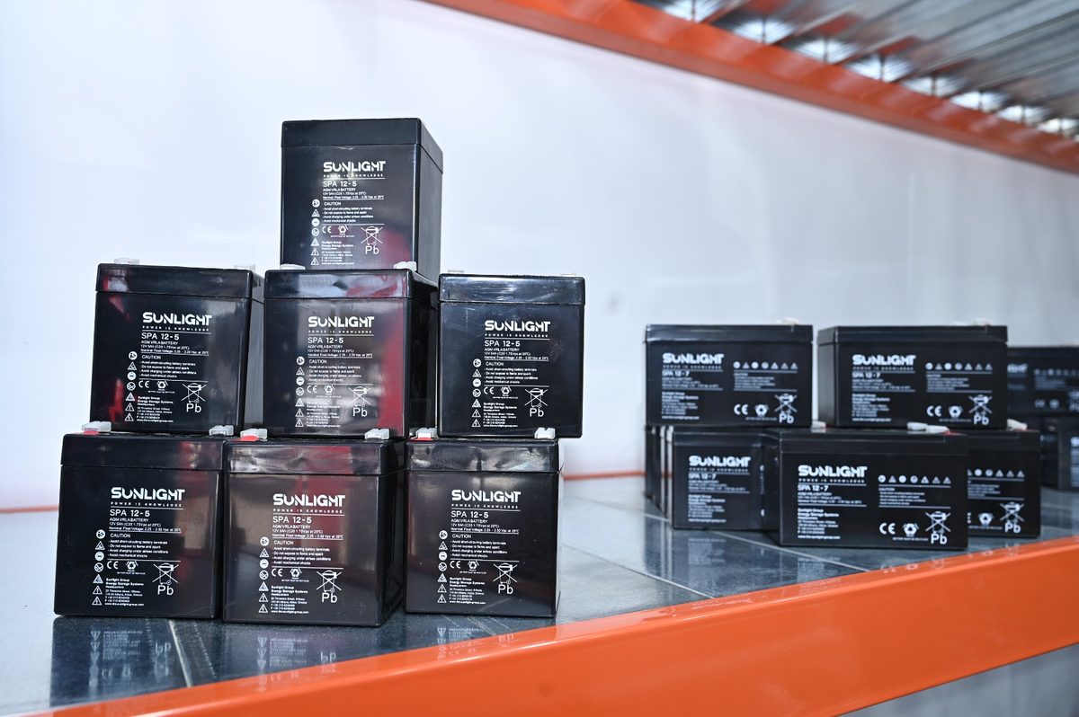 Industrial battery cells on display